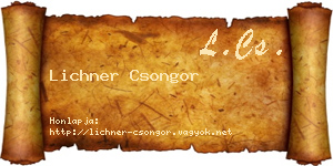 Lichner Csongor névjegykártya